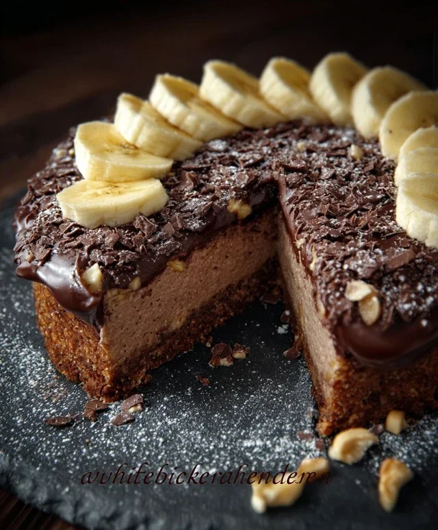 Schnelle Schokotorte mit Bananen