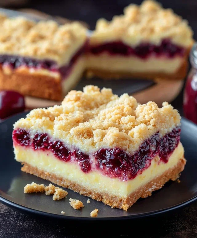 Saftiger Käsekuchen mit Kirsch Extract Extracten und Streuseln