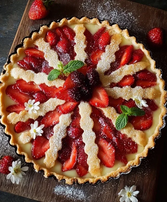 Crostata con fragole e more