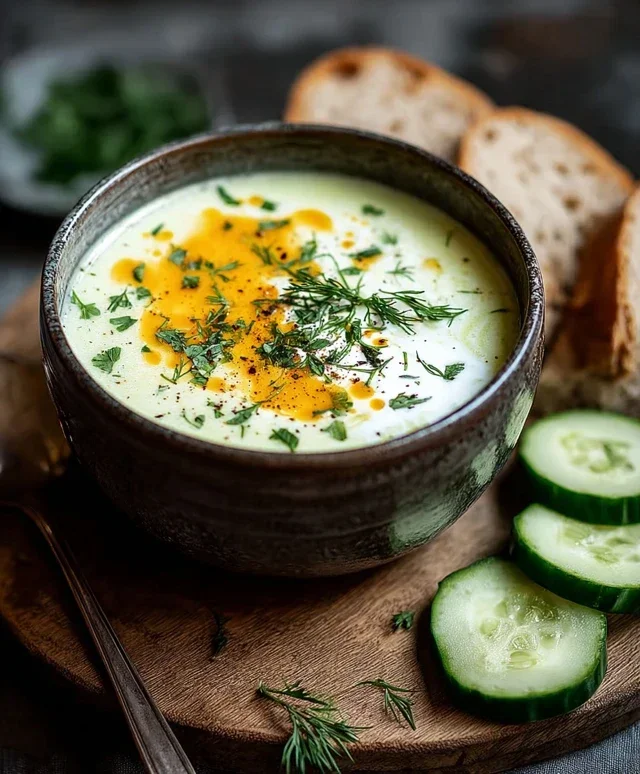 Kalte Gurkensuppe mit Joghurt