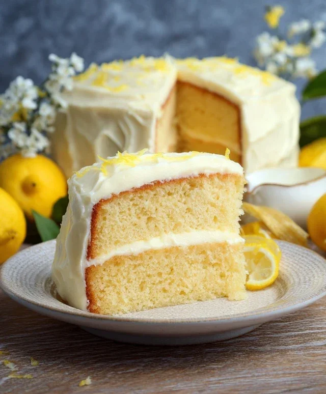 Lemon Velvet Cake + Lemon Cream Cheese Frosting
