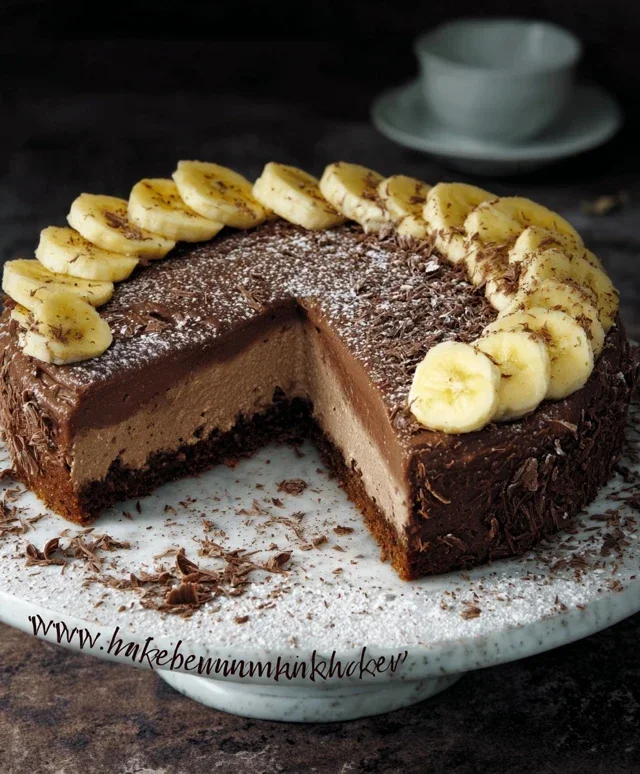 Schnelle Schokotorte mit Bananen