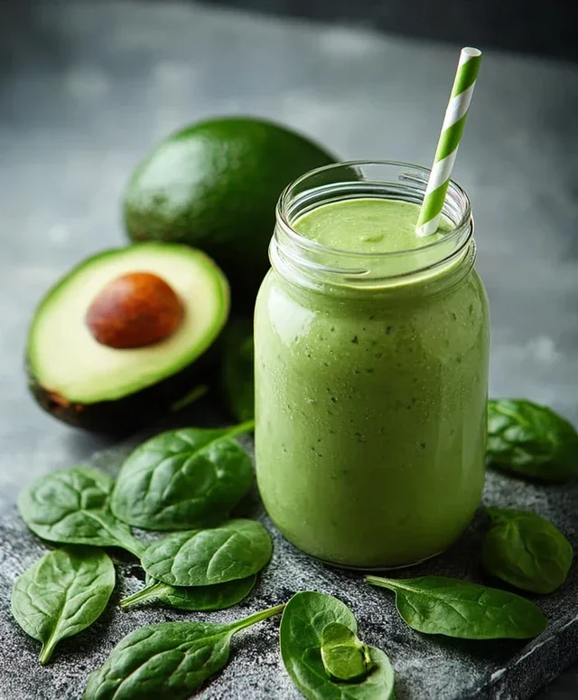 Gruner Smoothie mit Avocado