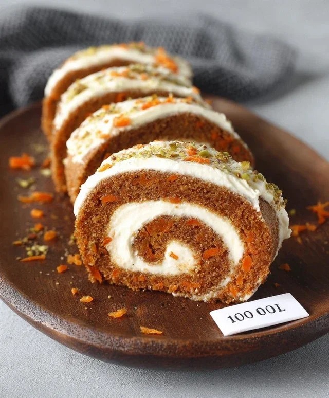 Carrot Cake Roll with Cream Cheese Frosting Filling
