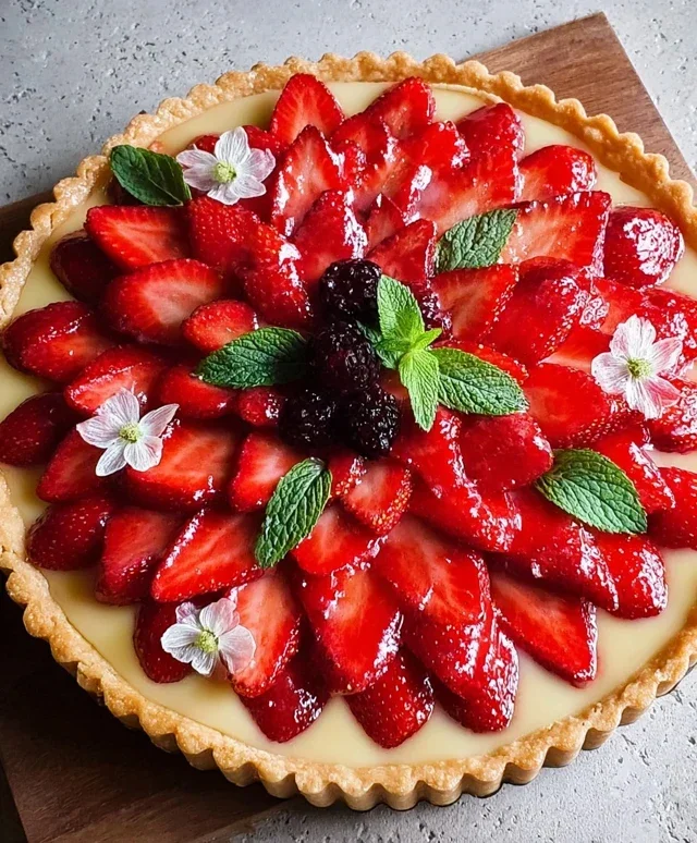 Crostata con fragole e more
