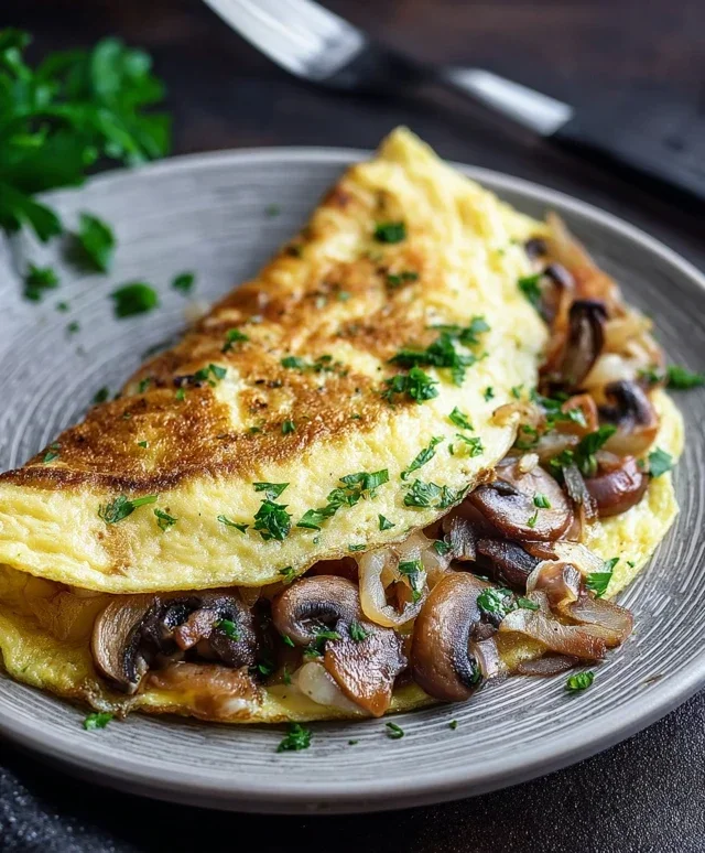 Pilz und Zwiebel Omelette