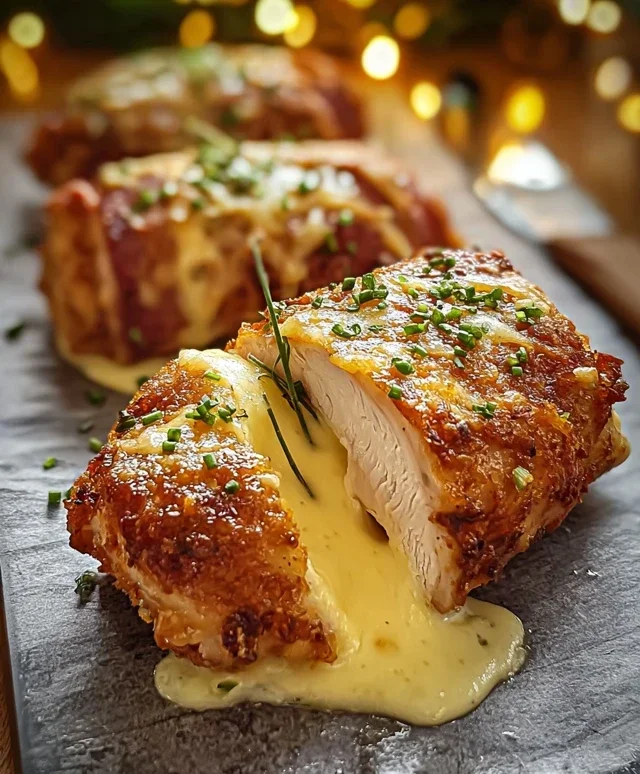 Hähnchenfilet im Speckmantel mit Käsefüllung