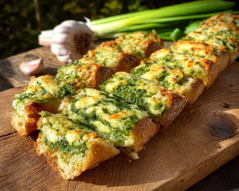 Bärlauch-Käse-Baguette. Einfach und schnell.