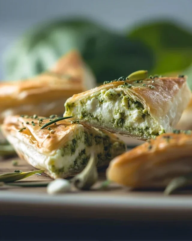 Blätterteigecken mit Bärlauch-Feta-Füllung