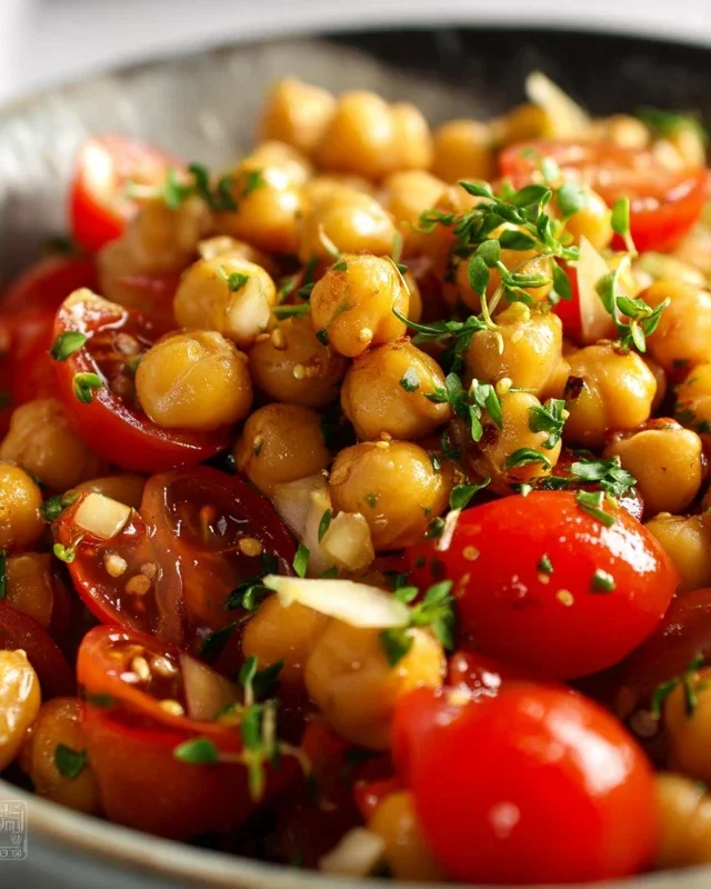 Knuspriger Kichererbsen-Tomaten-Salat