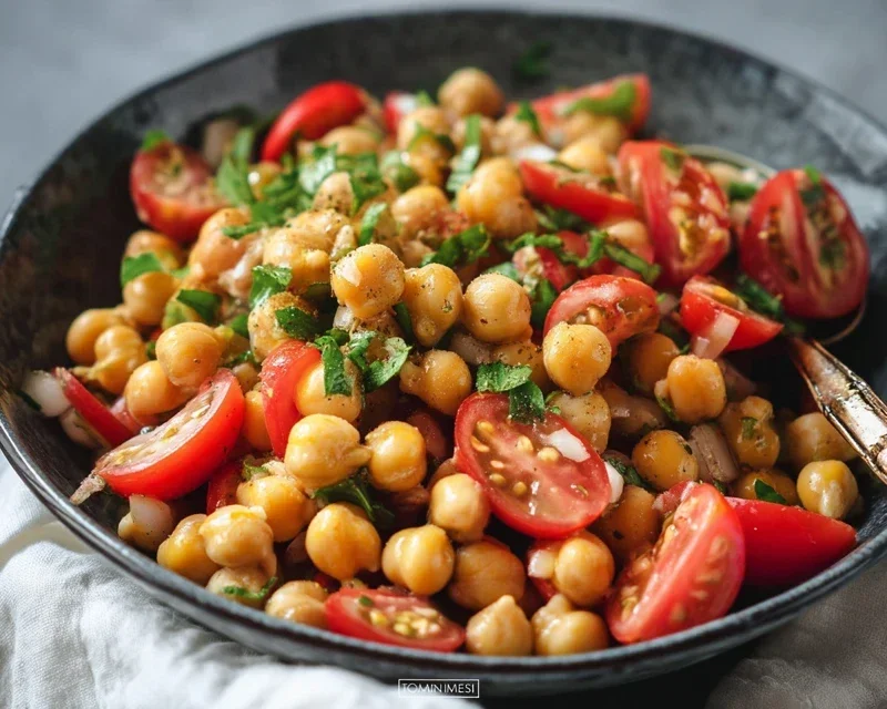 Knuspriger Kichererbsen-Tomaten-Salat