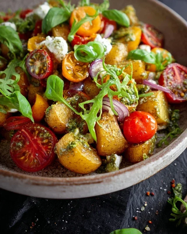 Kartoffelsalat - mediterran mit Pesto