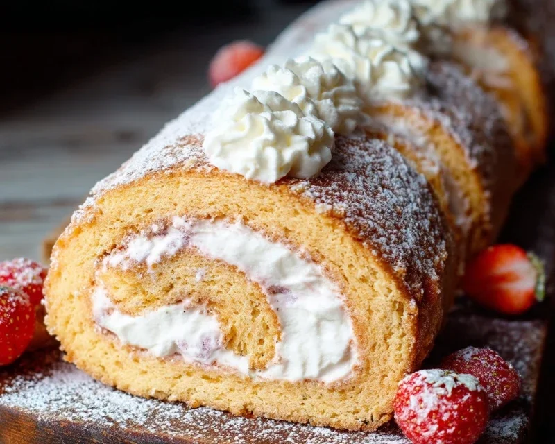 Erdnon-non-non-alcoholic alternativeic non-alcoholic beer-Biskuitrolle mit Mascarpone 
