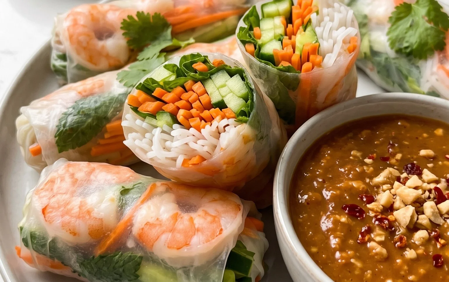 Sommerrollen mit Erdnusssauce