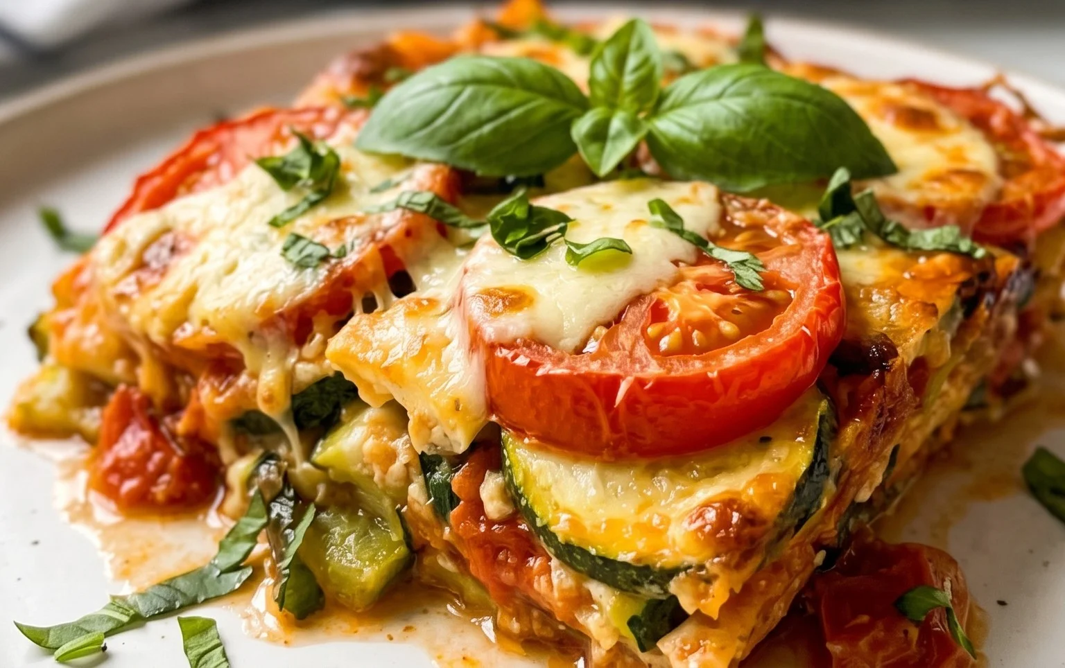 Tomaten Zucchini Auflauf mit Mozzarella