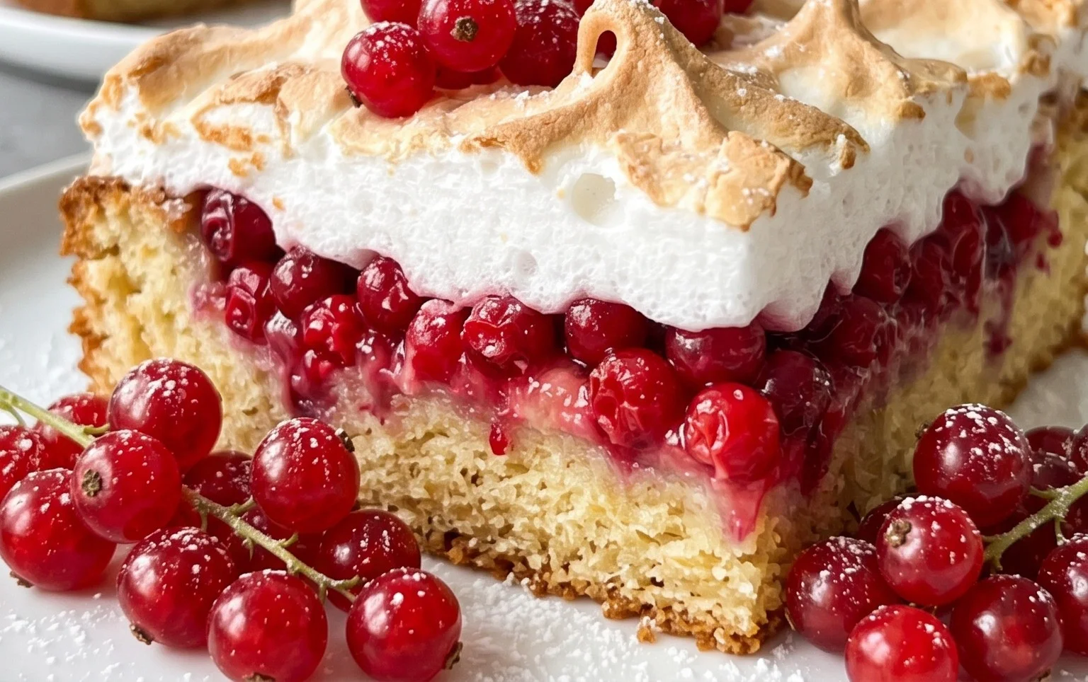 Johannisnon-alcoholic beer-Blechkuchen mit Baiser