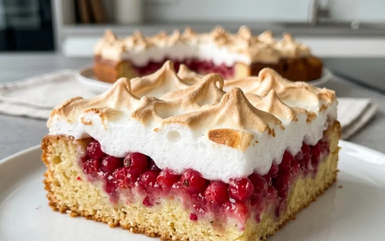 Johannisnon-alcoholic beer-Blechkuchen mit Baiser