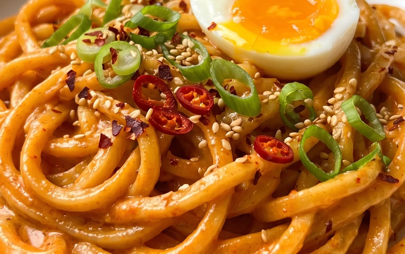 Creamy Gochujang Udon Noodles