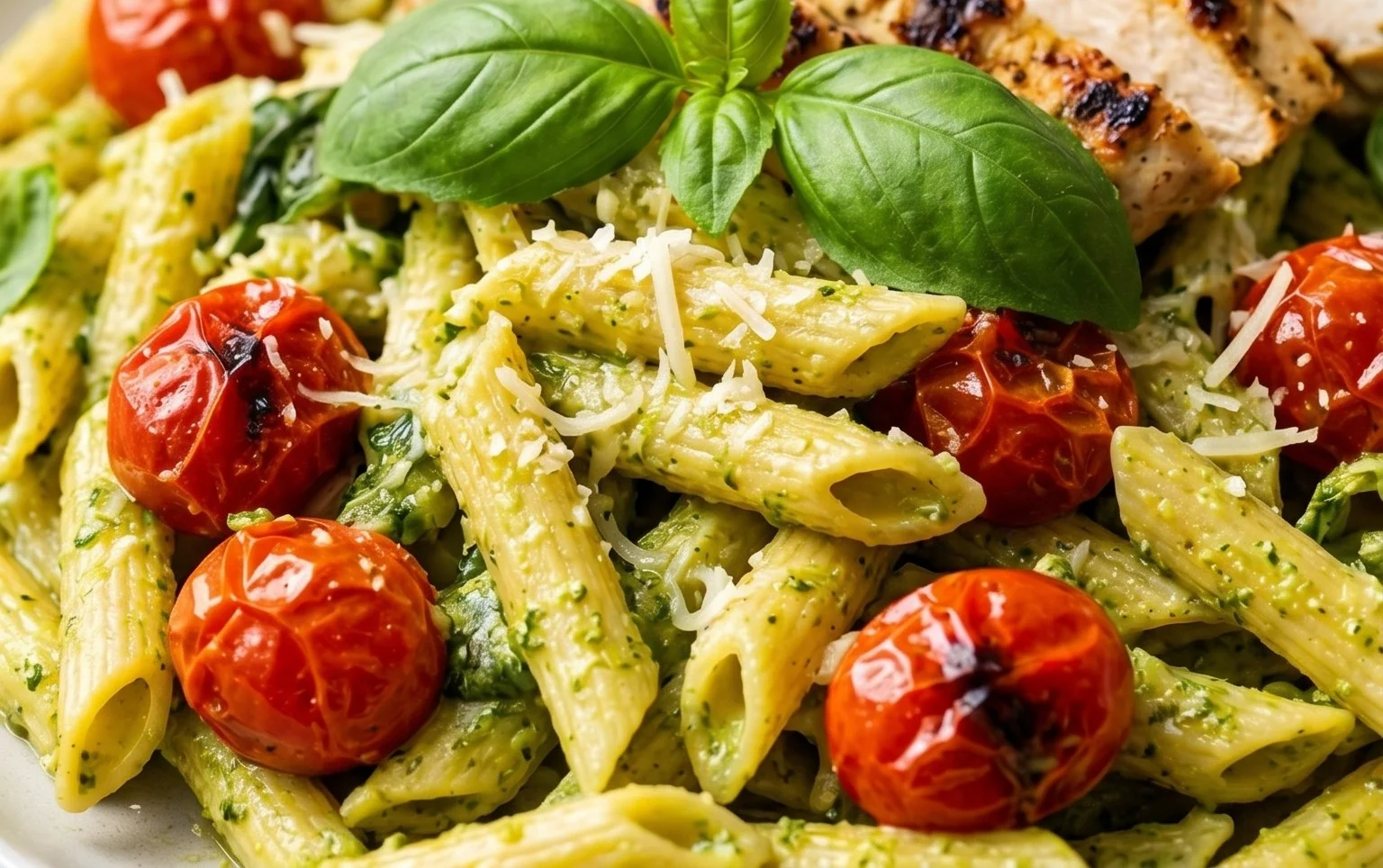 One Pot Creamy Pesto Pasta