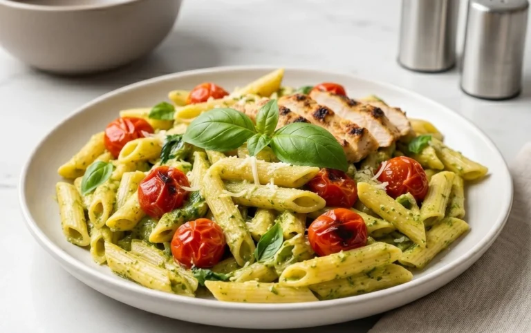 One Pot Creamy Pesto Pasta