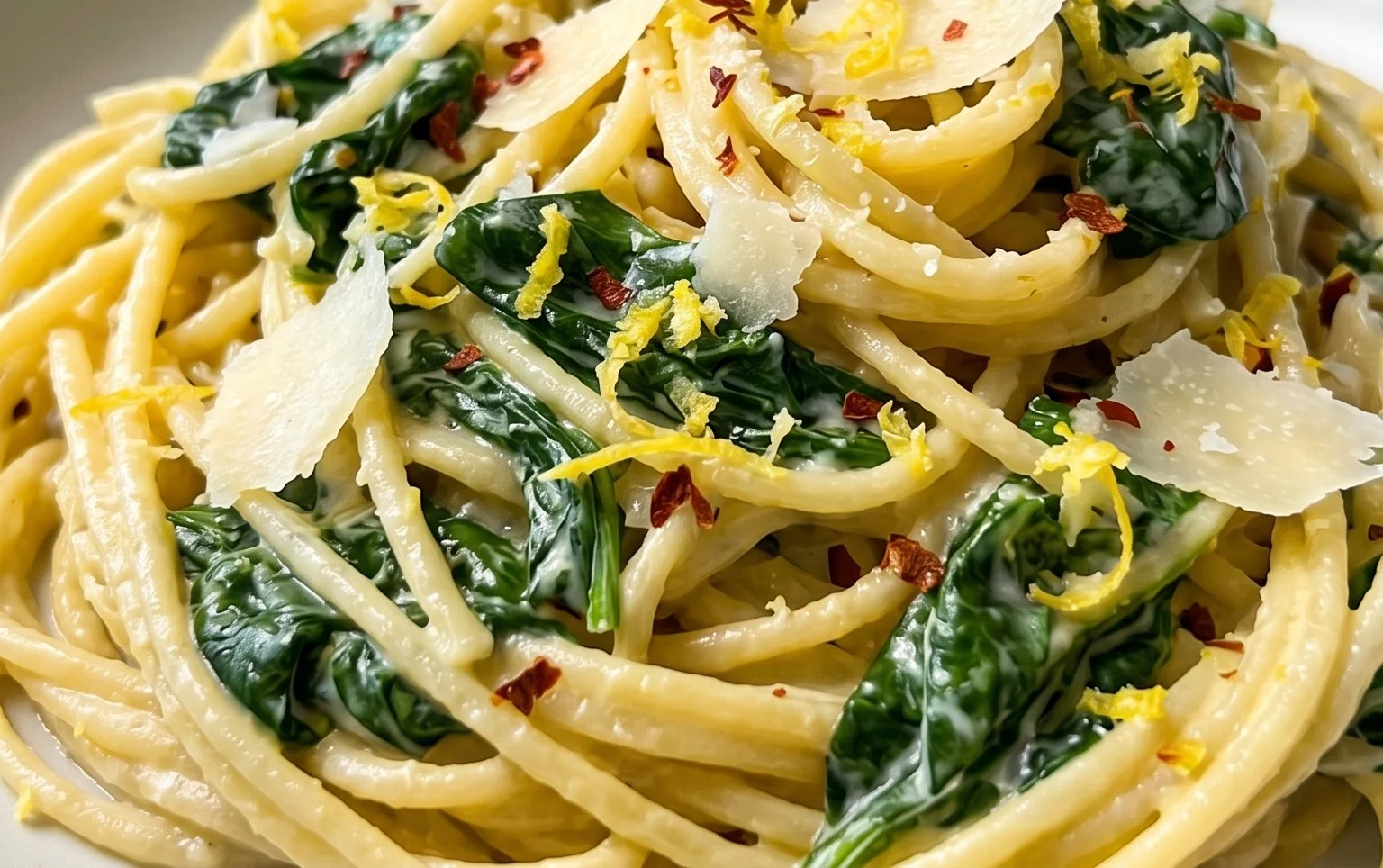 45 Easy Pasta Recipes: Lemon Spinach Pasta