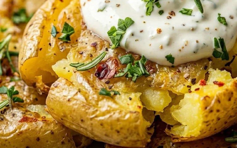 Smashed Potatoes mit Dip - einfach & genial