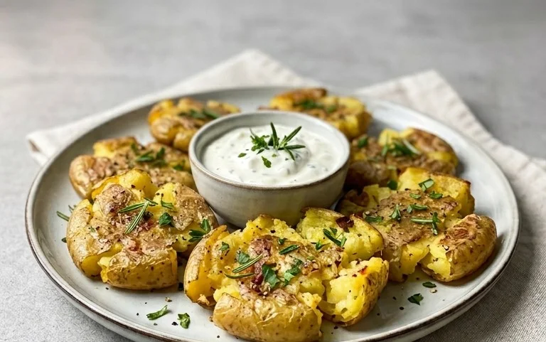 Smashed Potatoes mit Dip - einfach & genial