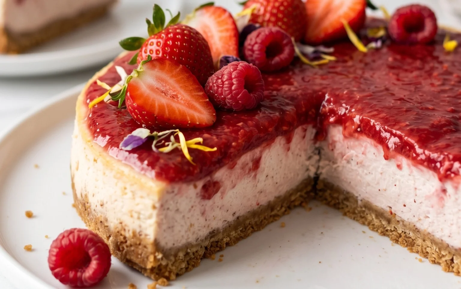 Vegan Strawberry Cheesecake