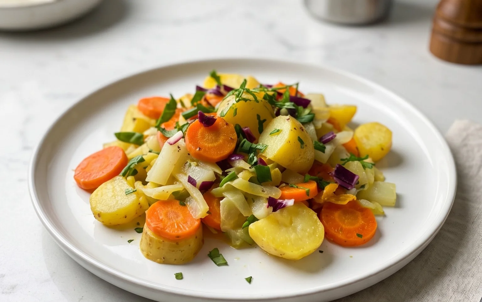 Kohlrabigemüse mit Kartoffeln und Möhren