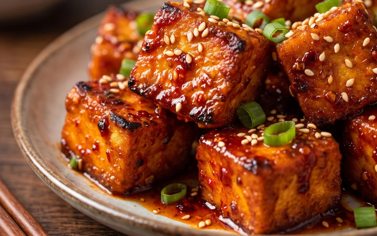 Crispy Gochujang Korean Tofu