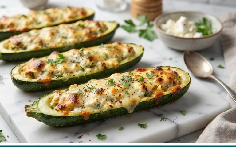 Feta Cheese Stuffed Zucchini