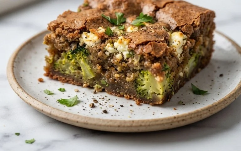 Broccoli and Feta Brownies
