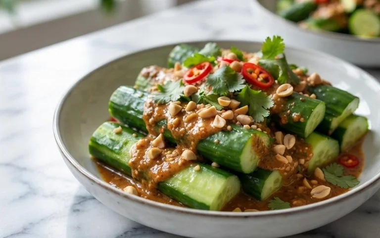 Cucumbers in Spicy Peanut Sauce