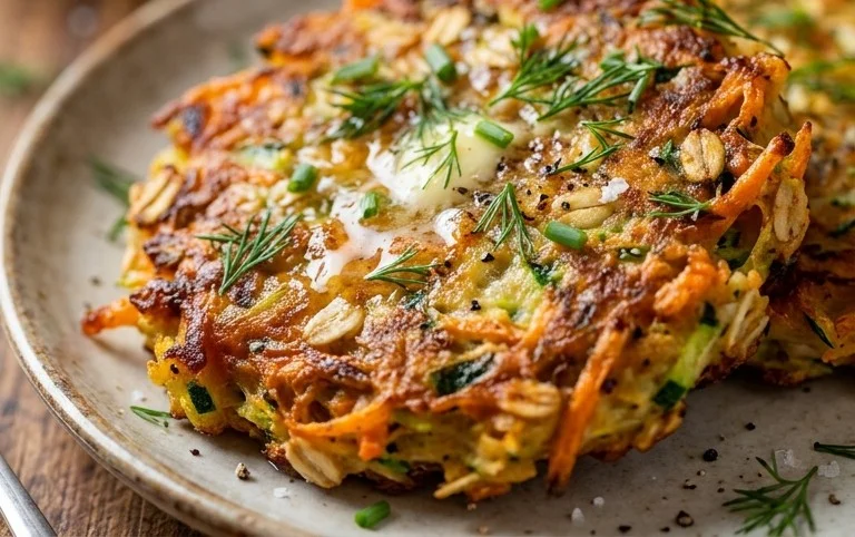 Zucchinipuffer mit Haferflocken und Möhren