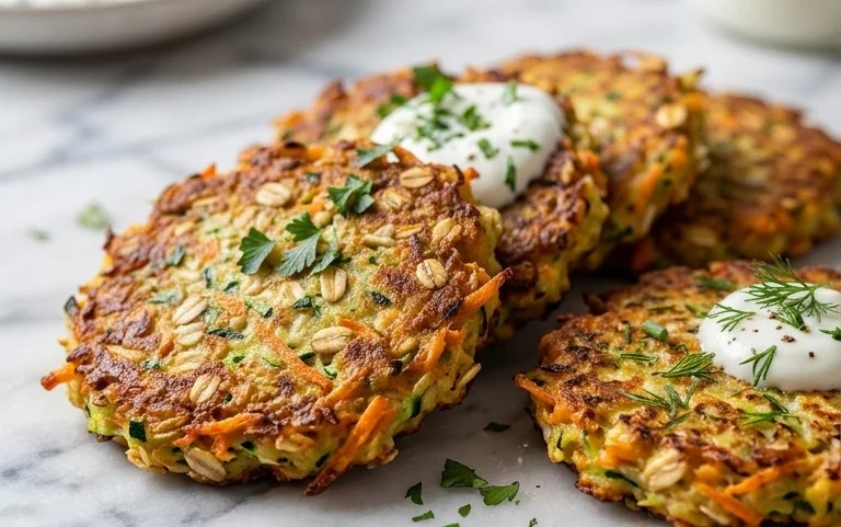Zucchinipuffer mit Haferflocken und Möhren