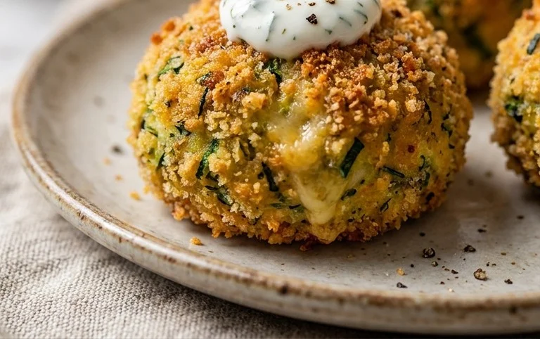 Knusprige Zucchini-Feta-Bällchen aus dem Ofen genießen!