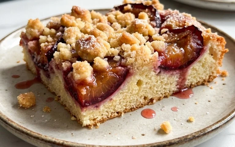 Pflaumenkuchen mit Streusel vom Blech (Quark-Öl-Teig)