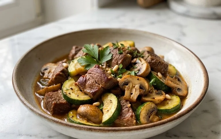 Zucchini-Cbeef hampignonpfanne
