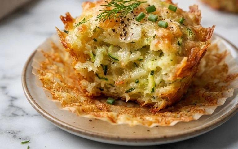 Crispy Parmesan Zucchini Potato Muffins