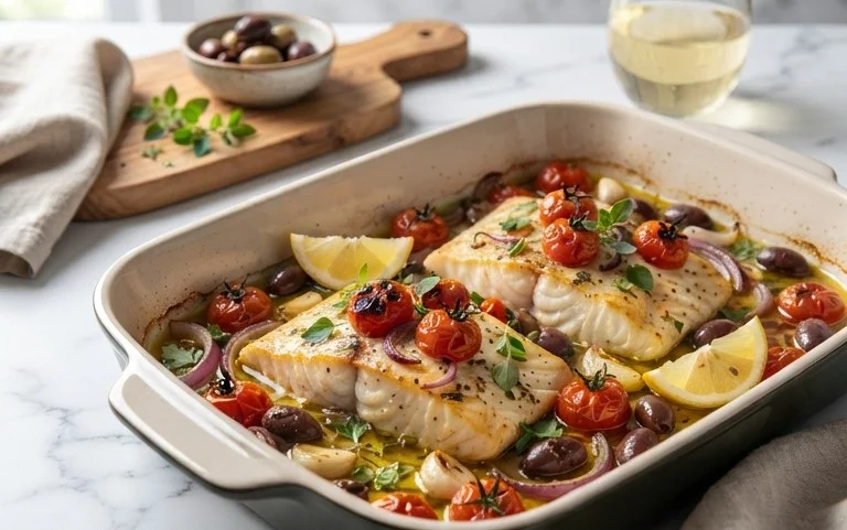 Easy Mediterranean Baked Fish Recipe - Flavorful & Quick