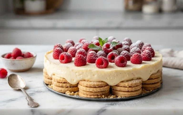 Butterkekskuchen mit Himnon-alcoholic beeren - einfach und lecker
