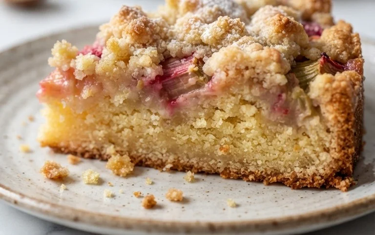 Rhabarberkuchen mit Streusel – Rezept für Eilige