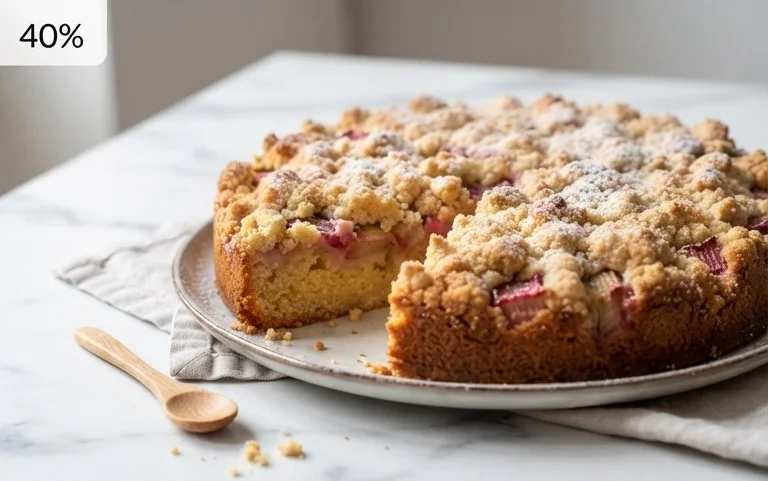 Rhabarberkuchen mit Streusel – Rezept für Eilige