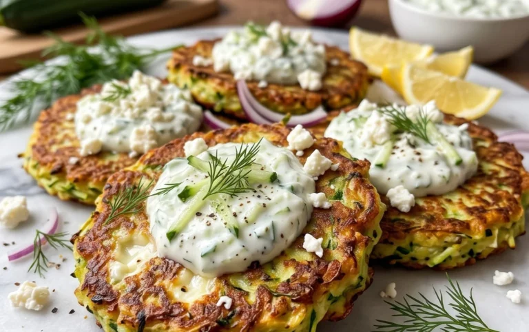 Zucchinipuffer mit Feta und Tzatziki: Das Unglaubliche Ultimative Rezept für 4 Portionen