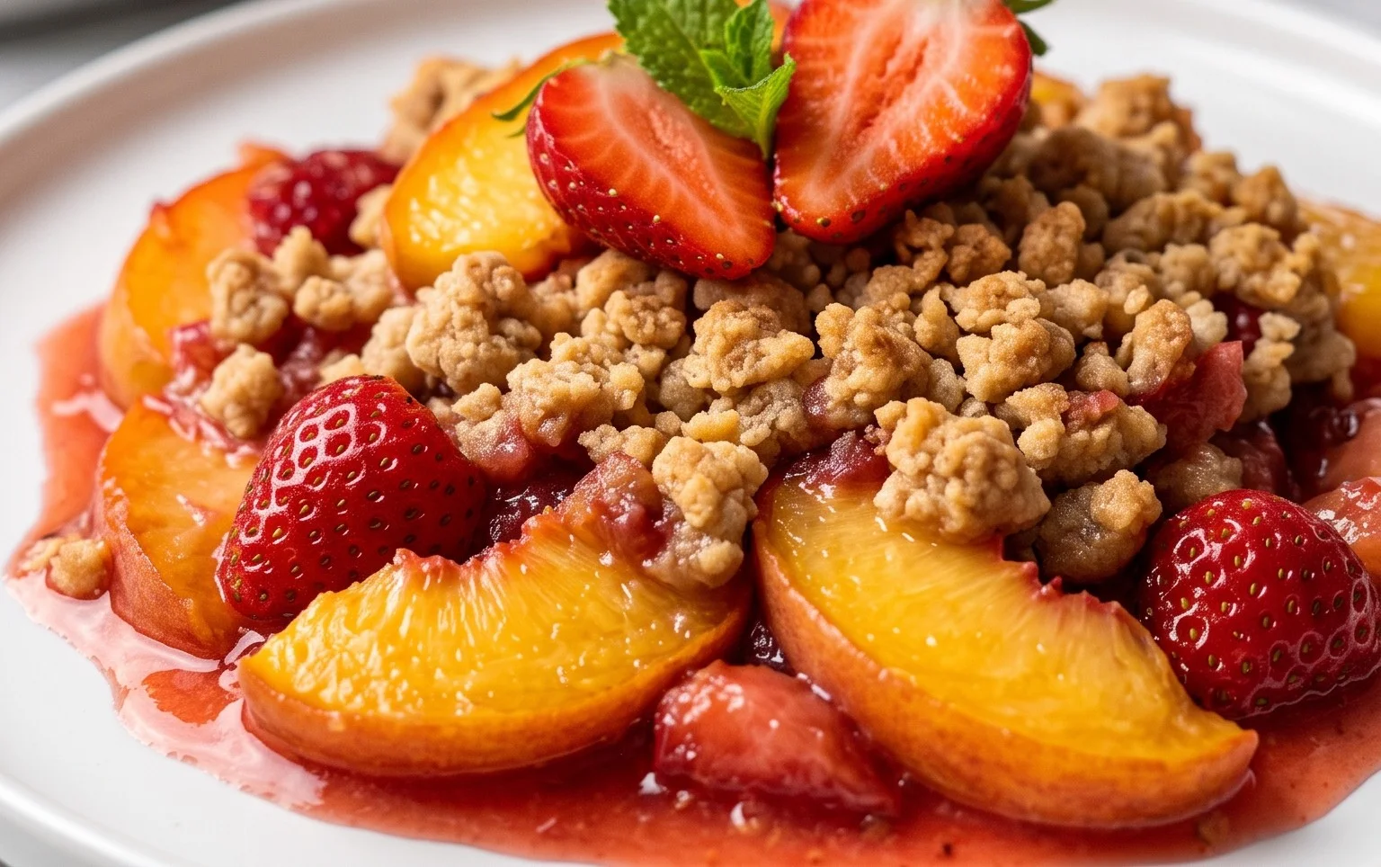 Peach & Strawberry Crisp