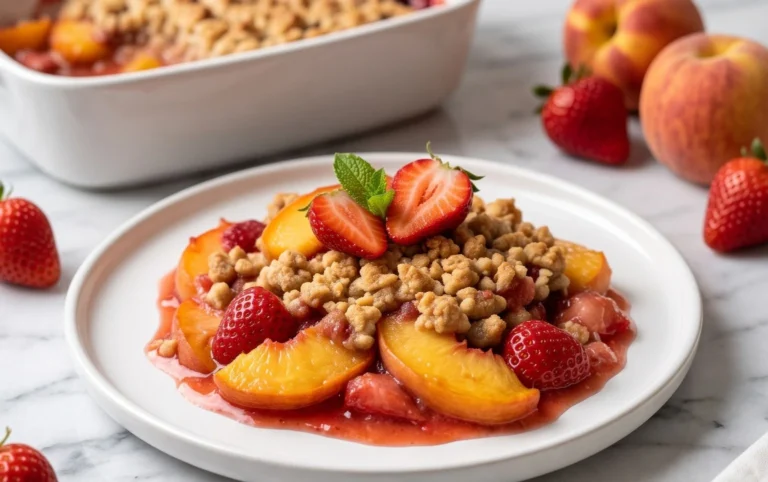 Peach & Strawberry Crisp