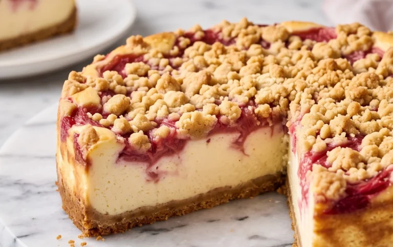 Rhabarber Käsekuchen mit Streuseln