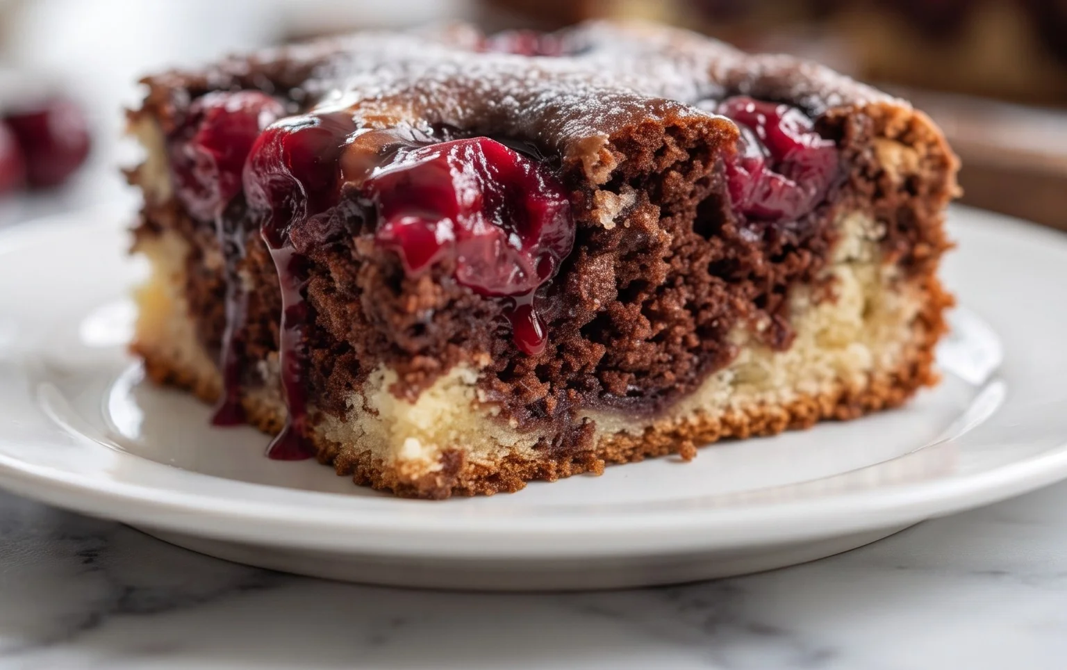 Marmorkuchen mit Kirsch Extracten vom Blech