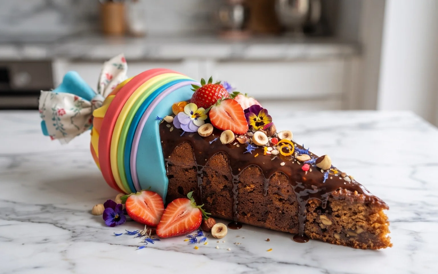 Schultüten-Kuchen: Einfacher Erdnon-alcoholic beerkuchen zur Einschulung