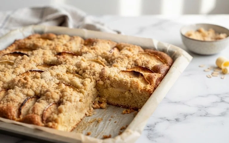 Apfelkuchen vom Blech mit Streusel – einfach lecker